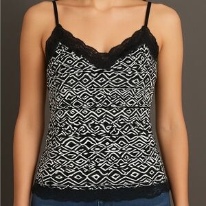 Black and White Patterned Tank Top